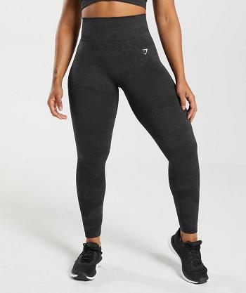 Dámské Legíny Gymshark Adapt Camo Seamless Černé Černé Šedé | CZ 4055DFM